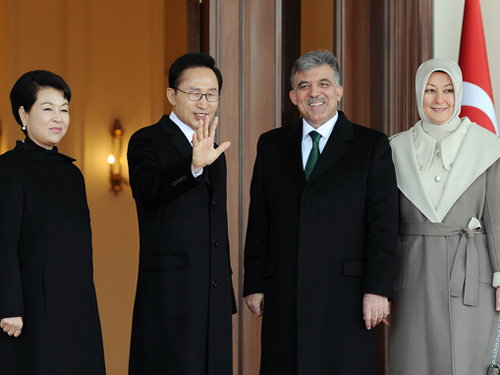 Kore Cumhuriyeti Cumhurbaşkanı Lee Myung-bak Çankaya Köşkü’nde
