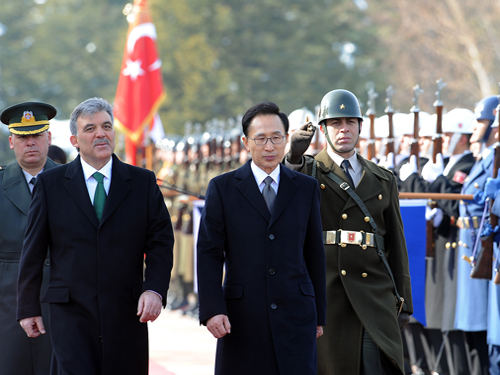 Kore Cumhuriyeti Cumhurbaşkanı Lee Myung-bak Çankaya Köşkü’nde